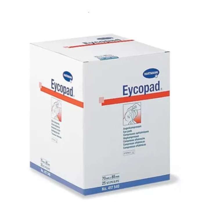 Comprese sterile oculare Hartmann Eycopad 7 x 8, 5 cm, 25 comprese / cutie