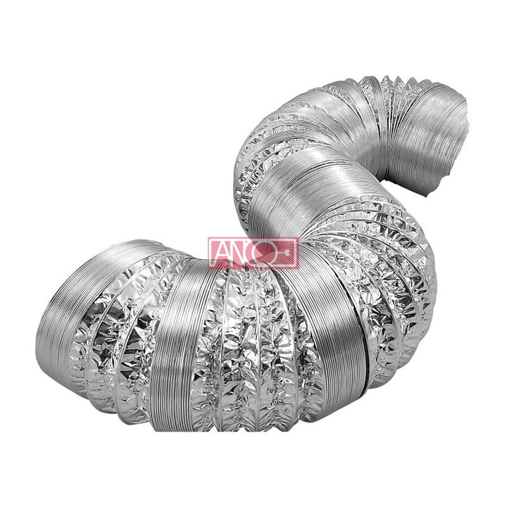Flexibilis aluminium cső légcsatorna, elszívóhoz 100mm x 3m