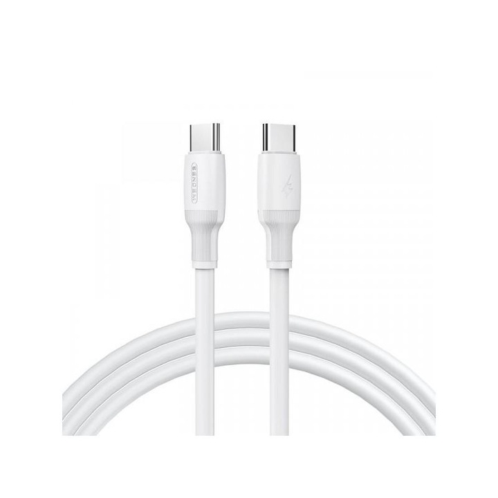 Cablu Date si Incarcare USB-C - USB-C Sendem M77 66W 2m Alb