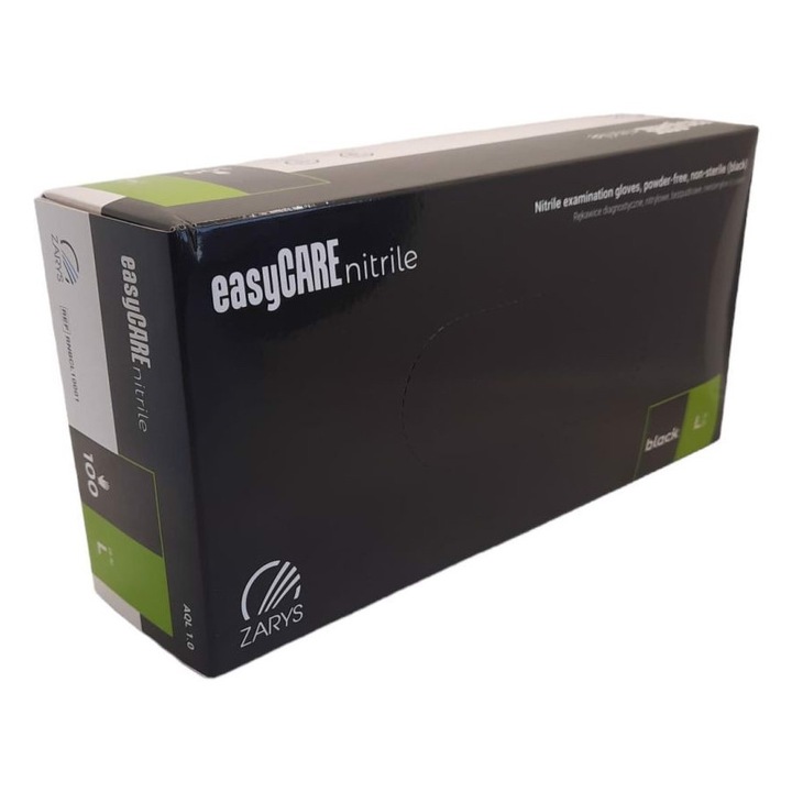 Manusi de unica folosinta, Zarys, nitril, fara pudra, 100 bucati, negre, marimea L