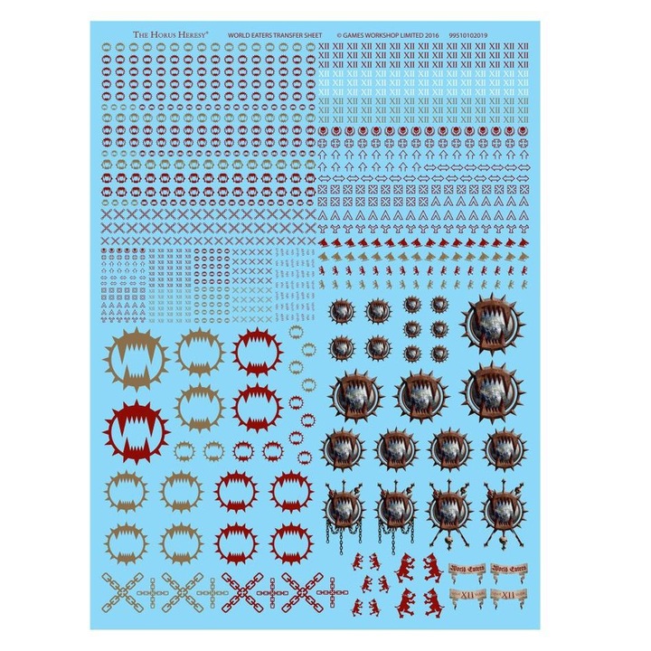 Warhammer 40000 játékbővítmény, World Eaters Legion átviteli matrica, Games Workshop, többszínű