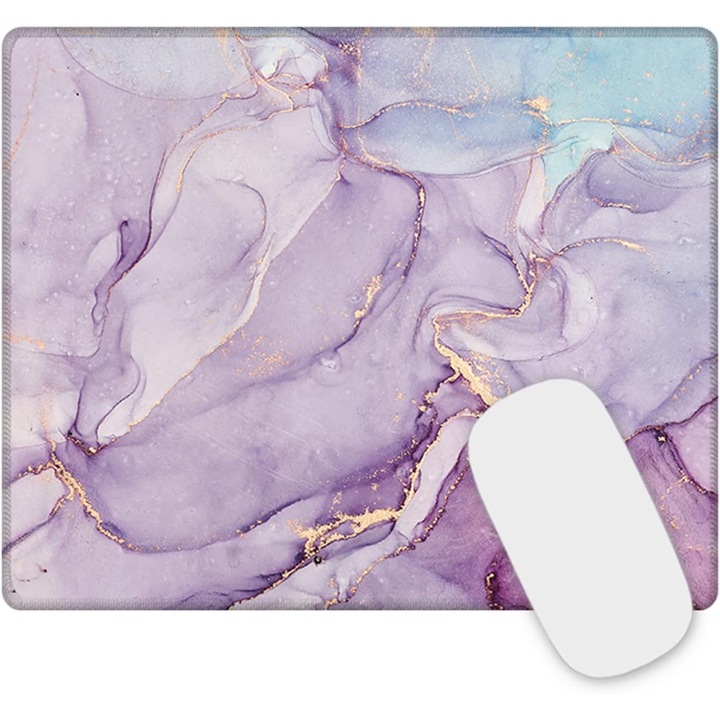 Mousepad gaming Newplenty, margini cusute, negru, 26x21x0.3 cm