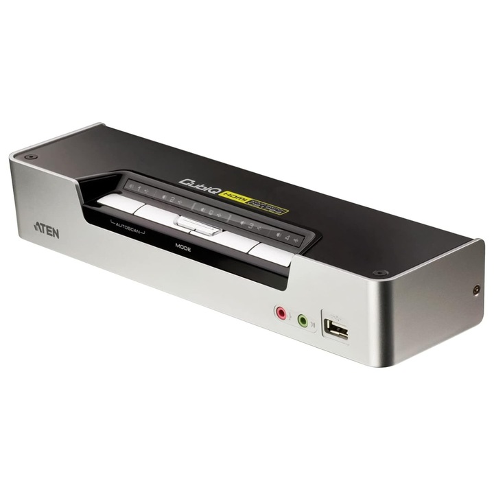 Switch KVMP ATEN CS1794, 4 portos, HDMI, USB, HD audio támogatás