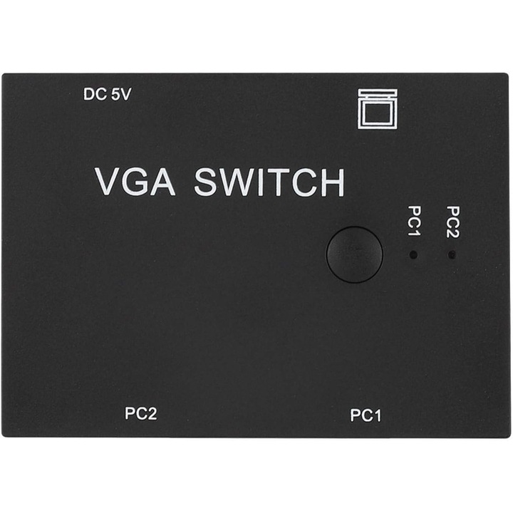 Joyzan VGA kapcsoló, 2 PC-ről 1 monitorra, 1920x1440 felbontás, Plug and Play telepítés, fém ház