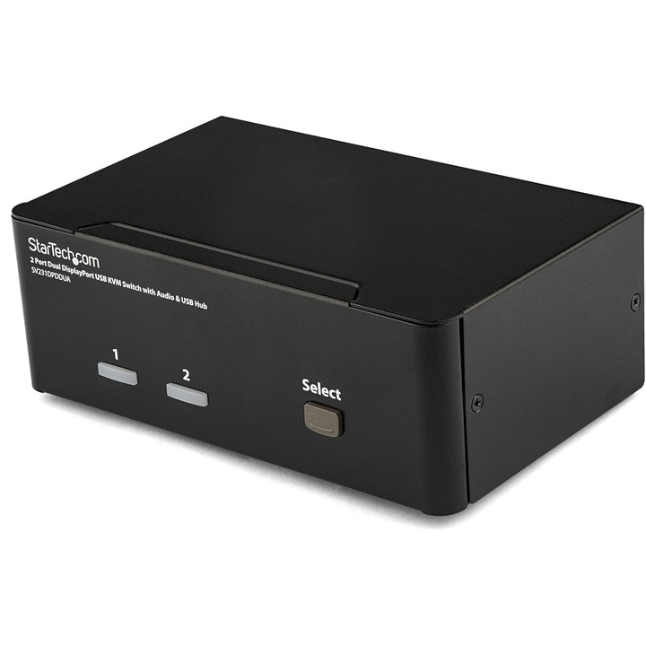 KVM kapcsoló Két DisplayPort, Startech, 2 számítógép, 2560x1600 felbontás, USB 2.0 hub