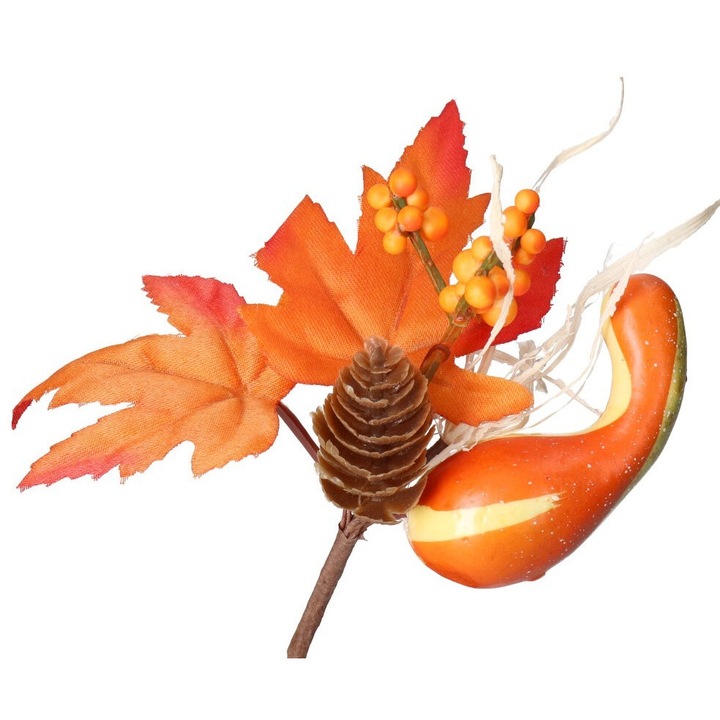 Luka dekoratív ág, narancssárga, 14x11cm, 1 darabos készlet