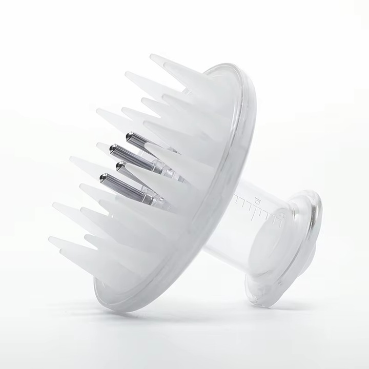 Perie Par, Masaj si Curatare Scalp, Aplicare Tratament, Stimulare Crestere Par, Silicon, Alb