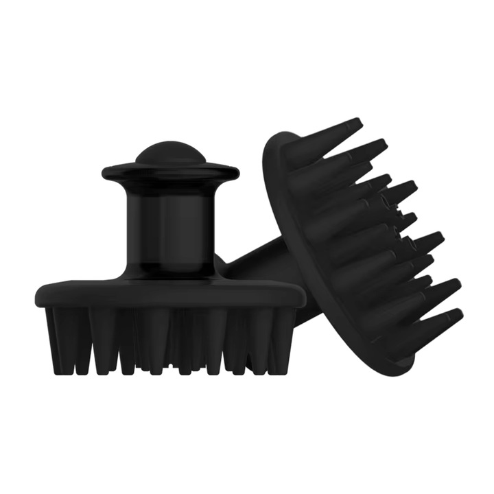 Perie Par, Masaj si Curatare Scalp, Aplicare Tratament, Stimulare Crestere Par, Silicon, Negru