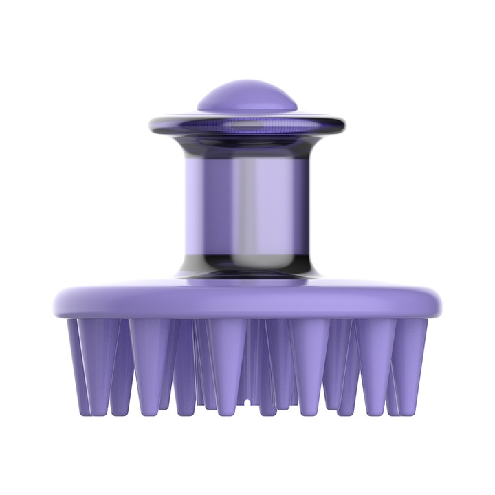 Perie Par, Masaj si Curatare Scalp, Aplicare Tratament, Stimulare Crestere Par, Silicon, Mov