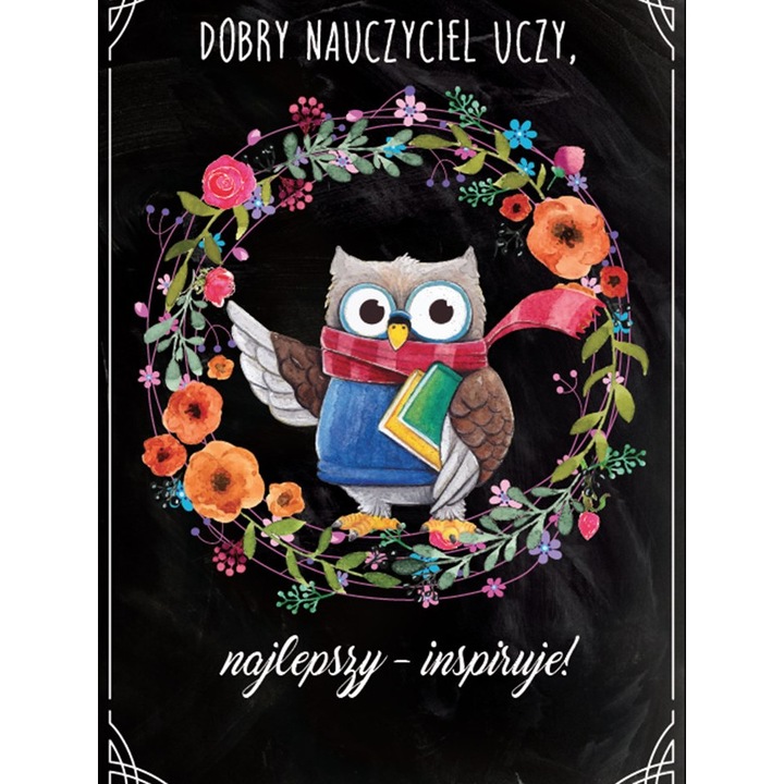 Felicitare KUKARTKA KARNET NAUCZYCIEL SOWKA PP-2091