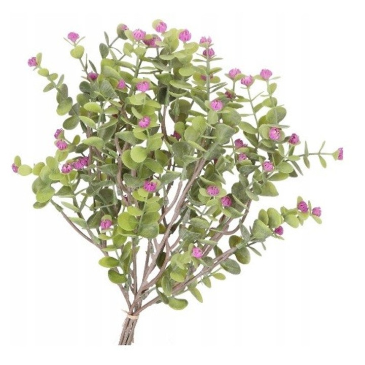 Műcsokor, Luka, 5 ágú, zöld lila árnyalatokkal, 37-38cm