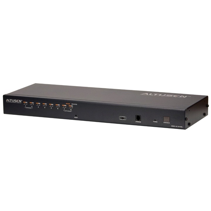 ATEN KH1508A KVM kapcsoló, 8 portos, PS2/USB konzol, fekete, 31 PC-ig bővíthető, Cat 5 kábel