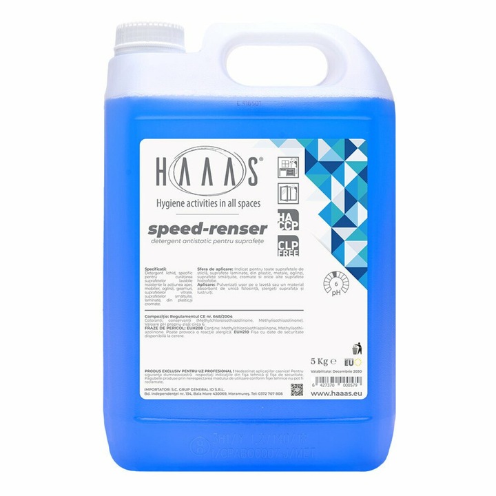 Detergent lichid profesional multisuprafete HAAAS Speed-Renser, antistatic, 5Kg