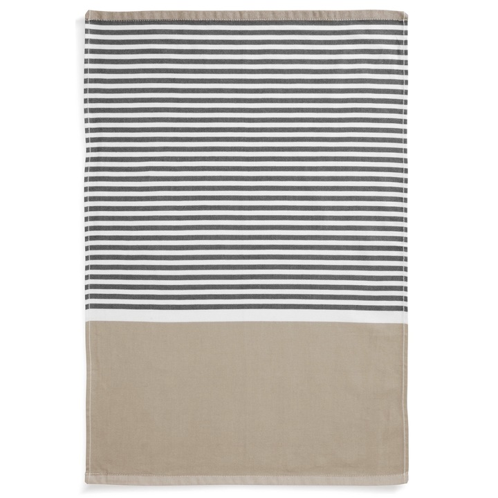 Кърпа, първокласна кърпа за кухня, маса, 100% памук, 50 x 70 см, Oeko-Tex, пясъчен, кремав с райета, Byrklund