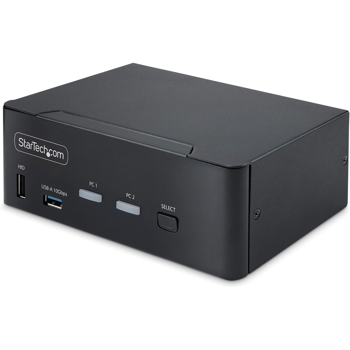 KVM Kapcsoló Kétmonitoros 8K 60Hz, Startech, 2 USB 3.2 port, acél ház