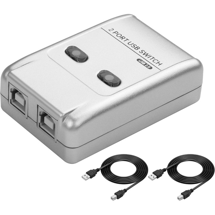 CERRXIAN KVM kapcsoló, USB 2.0, 2 portos, kompakt kialakítás