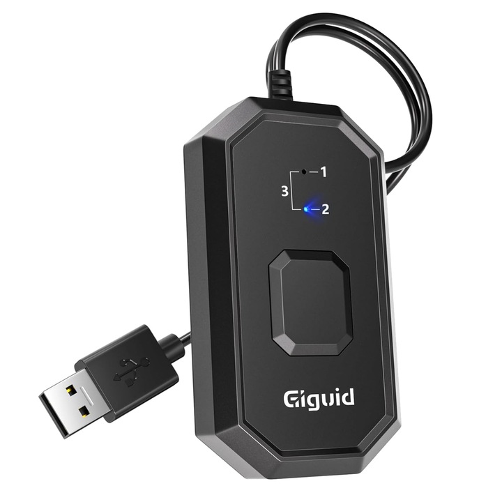 Wotbcg vezeték nélküli KVM kapcsoló 4 eszközhöz, Bluetooth, USB-A, 30cm