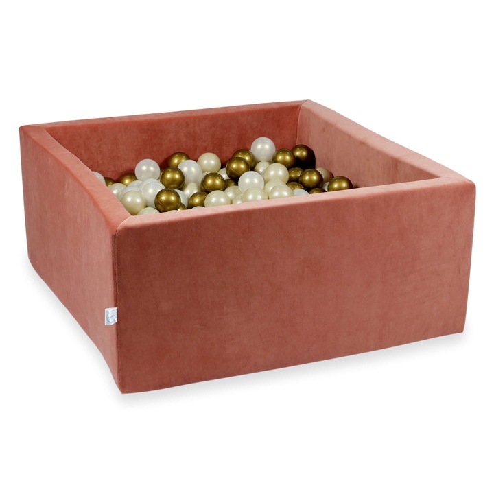 Bazin de joaca cu bile, mimii, 90x90x40cm, culoare canyon clay, 400 bile multicolore