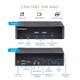 KVM kapcsoló Startech USB-C 2 portos, 4K 60Hz, Thunderbolt 3/4, USB 5Gbps hub
