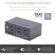 Startech KVM kapcsoló 2 portos Kétmonitoros 4K 60Hz, 2xUSB 3.0, acél