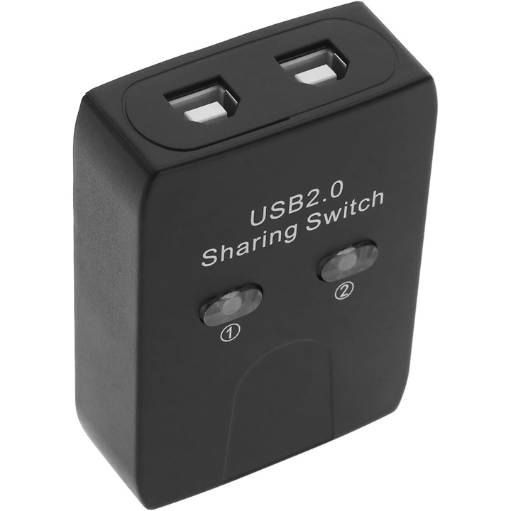 YINETTECH USB 2.0 kapcsoló 2 eszközhöz, LED kijelző, 2xUSB