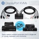 TRENDnet TK-440DP KVM kapcsoló, 4 portos, Dual DisplayPort, 4K UHD, 2 USB 2.0, fekete