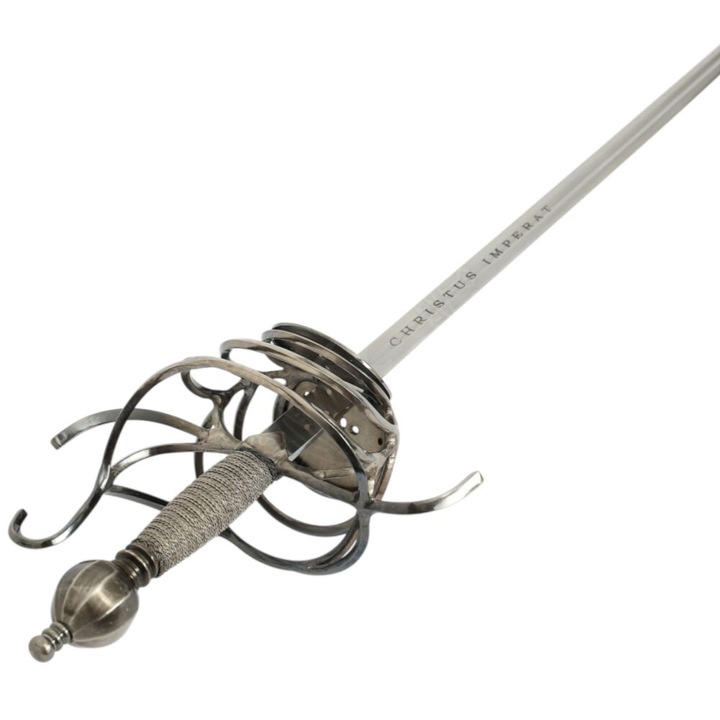 Sabie de luptă forjată manual, SPECIAL REPLICAS, otel 1080, lungime 120 cm, cu teacă