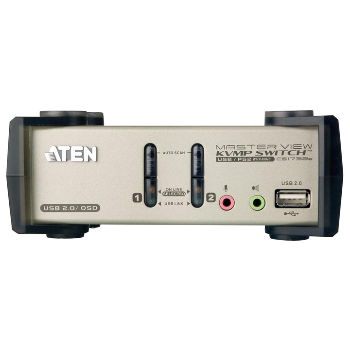 KVM kapcsoló ATEN CS1732B, 2 USB 2.0 port, OSD funkcionalitás, VGA