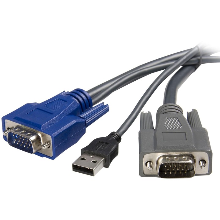 StarTech KVM kábel, 2 az 1-ben, USB/VGA, 2m