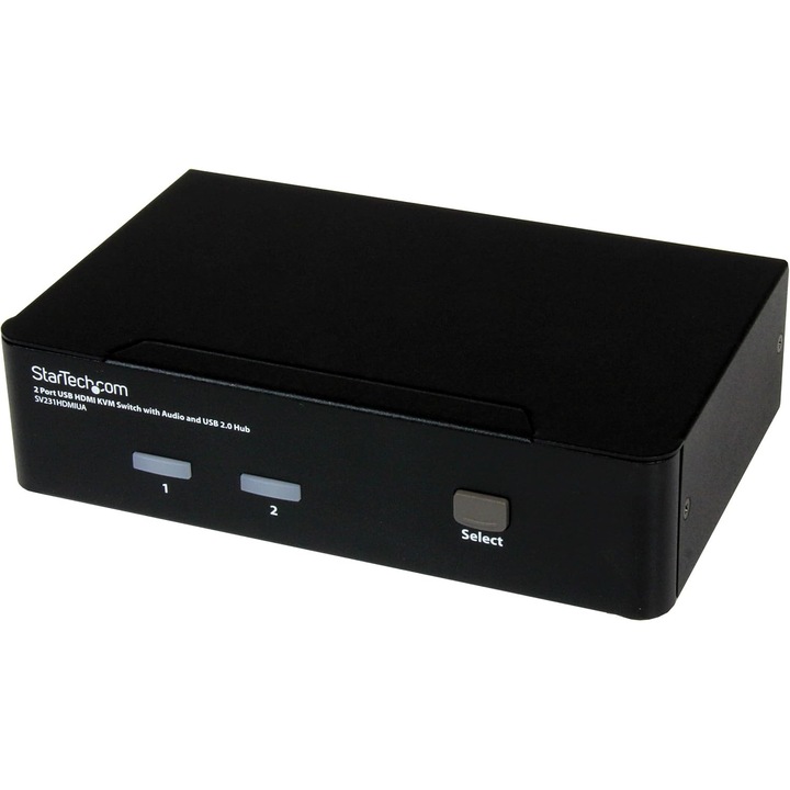 Startech HDMI KVM kapcsoló, 2 portos, audio, USB 2.0 hub, 2xUSB