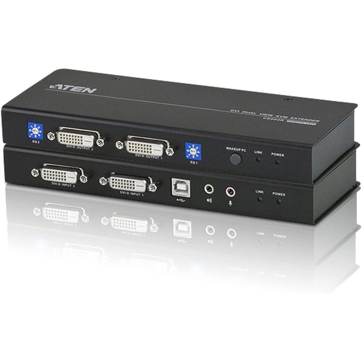 ATEN CE604 KVM Extender, 2x DVI, audio, USB, RS232, 1920x1200, 30m
