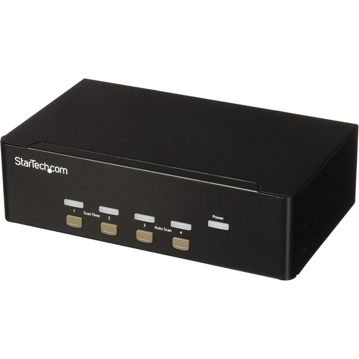 StarTech KVM kapcsoló, 4 portos, Dual VGA, 2 portos USB hub, 1920x1200 felbontás