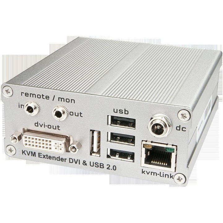 Lindy KVM DVI USB 2.0 hosszabbító Cat. 6 vevővel, audio opcióval, kompakt méretekkel