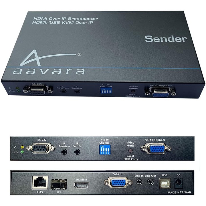 Aavara HDMI adó 1080p, 4K felskálázás, CEC/KVM, harmadik féltől származó kompatibilitás, 1 x HDMI
