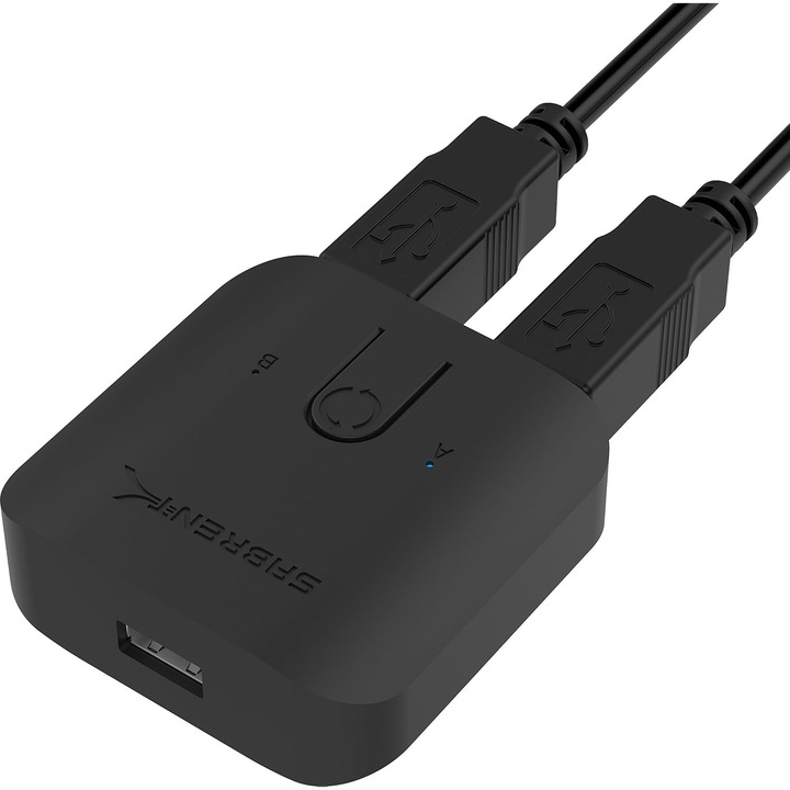 KVM kapcsoló, Sabrent, USB 2.0, megosztás 2 számítógép között, kompakt