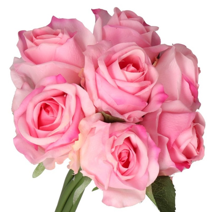 Luka művirág csokor, 7 ágú, rózsaszín, 28-30cm