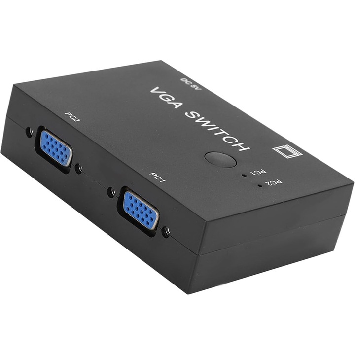 VGA kapcsoló 2 az 1-ben, Bewinner, monitor megosztás 2 PC-hez, 15 méteres jelátvitel, plug and play