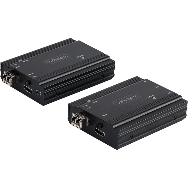 Startech 4K 60Hz HDMI KVM optikai szálas hosszabbító, 300m, 2 db SFP+ modult tartalmaz