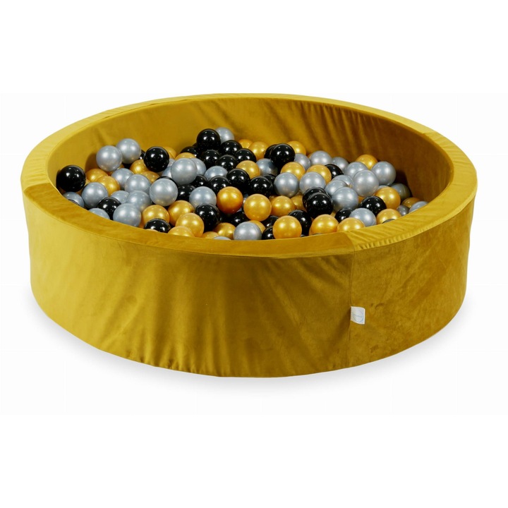 Száraz medence labdákkal, mimii, 400 labda, 110x30cm, arany, ezüst, fekete