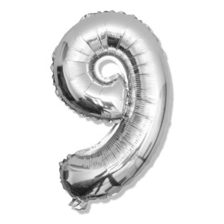 Lufi szám 9, Luka, ezüst, partikra, 40cm