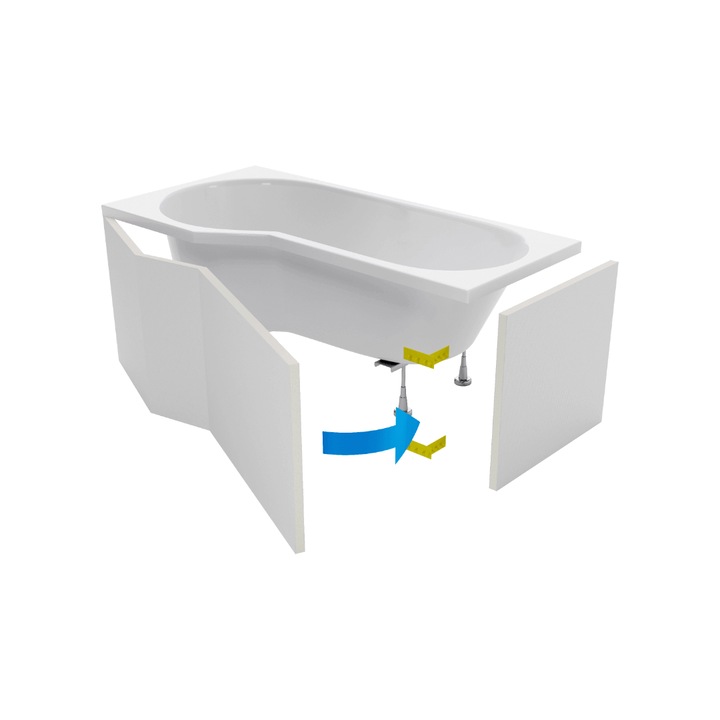 Carcasa flexibila pentru cada, Excellent, 160 cm, Alb