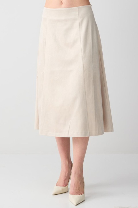 JIMMY KEY, Fusta midi cu croiala evazata, Bej deschis