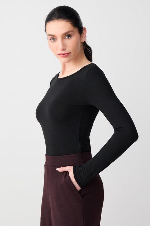 JIMMY KEY, Bluza cu decolteu barcuta, Negru