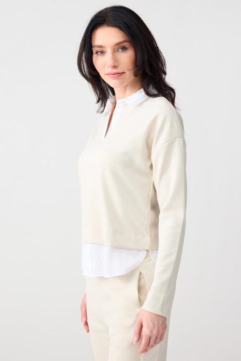 JIMMY KEY, Bluza din amestec de modal cu design 2-in-1, Maro nisip