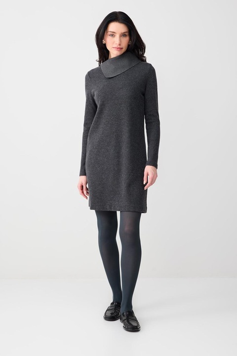 JIMMY KEY, Rochie lejera cu maneci lungi, Gri inchis melange