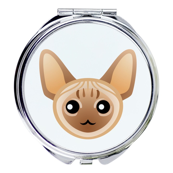 Козметично огледало комплект, Art-Dog, модел котка, диаметър 5,5см, модерен дизайн