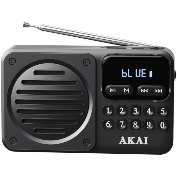 Radio portabil AKAI APR-300BK,FM, Bluetooth,USB, Negru