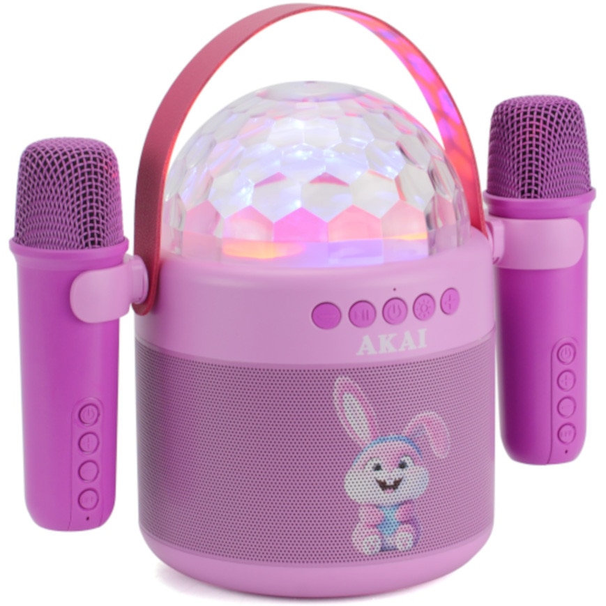 Boxa portabila Karaoke AKAI Joybox Kids, 6W, Bluetooth 6.0, lumini