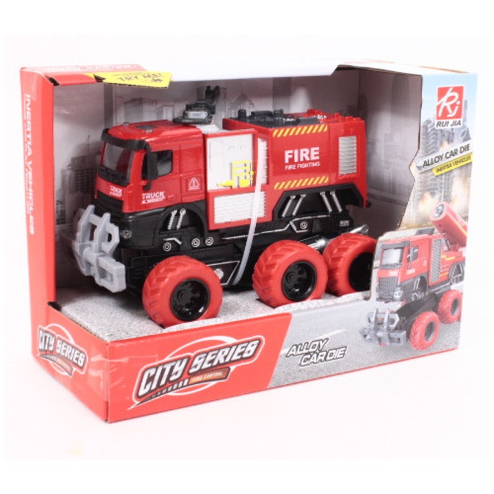 Masinuta pompieri 6 roti, multicolor, 07190