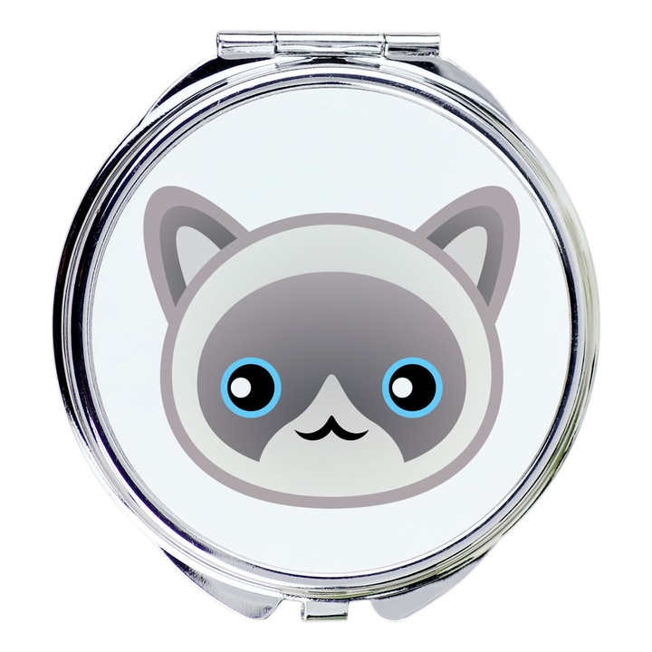 Комплект козметични огледала, Art-Dog, модел котка, 5,5 см, модерен дизайн, многоцветен